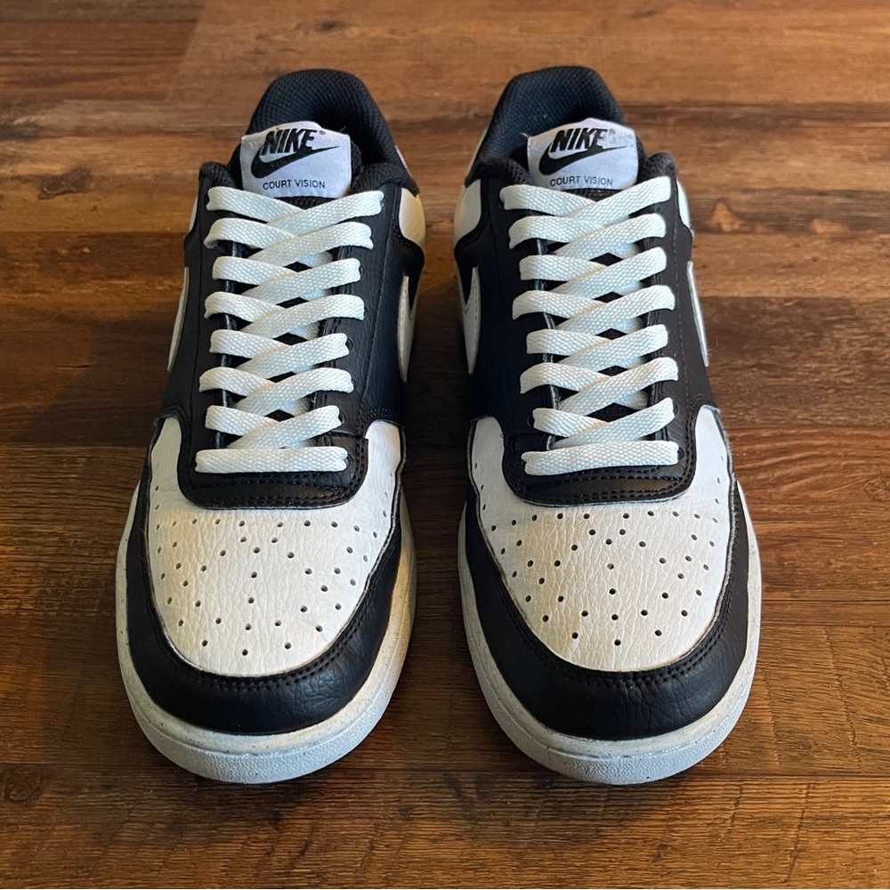 Nike Court Vision Low Shoes Men Size 7.5 Black and White - Womens Size 9